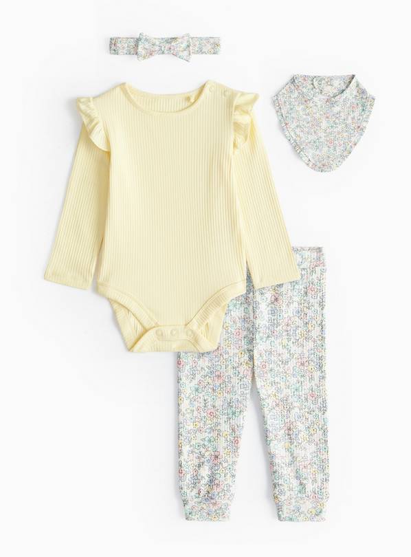 Floral Print Bodysuit Four Piece Set 12-18 months